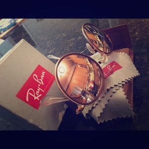 Original Ray Ban mirrored Rose gold, folding!!!